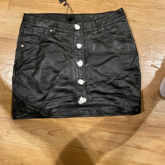 Revolve Mo NBD black leather skirt